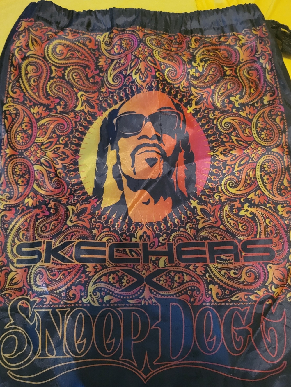 Skechers Snoop Dogg Multicolor Paisley Drawstring Reusae Tote/Backpack